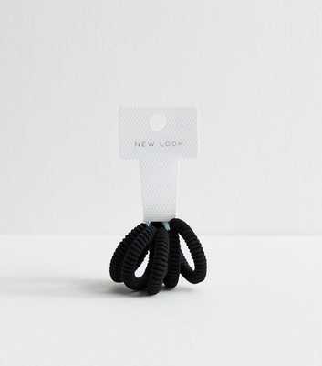 Pack of 5 Black Ribbed Thick Hair Bands