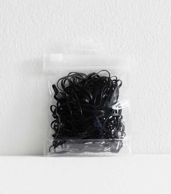 Black Pack of 100 Elastic Hair Bands