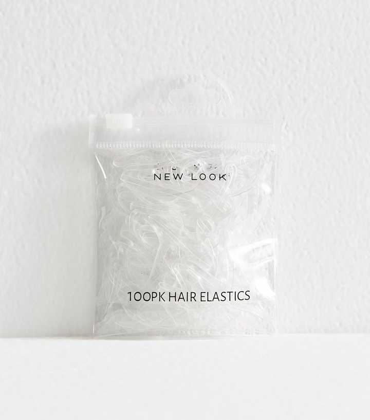 Transparent Pack of 100 Elastic Hair Bands
