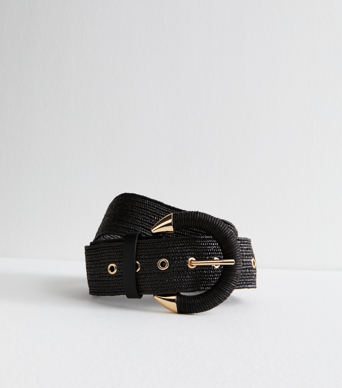 Black Raffia Look Belt New Look