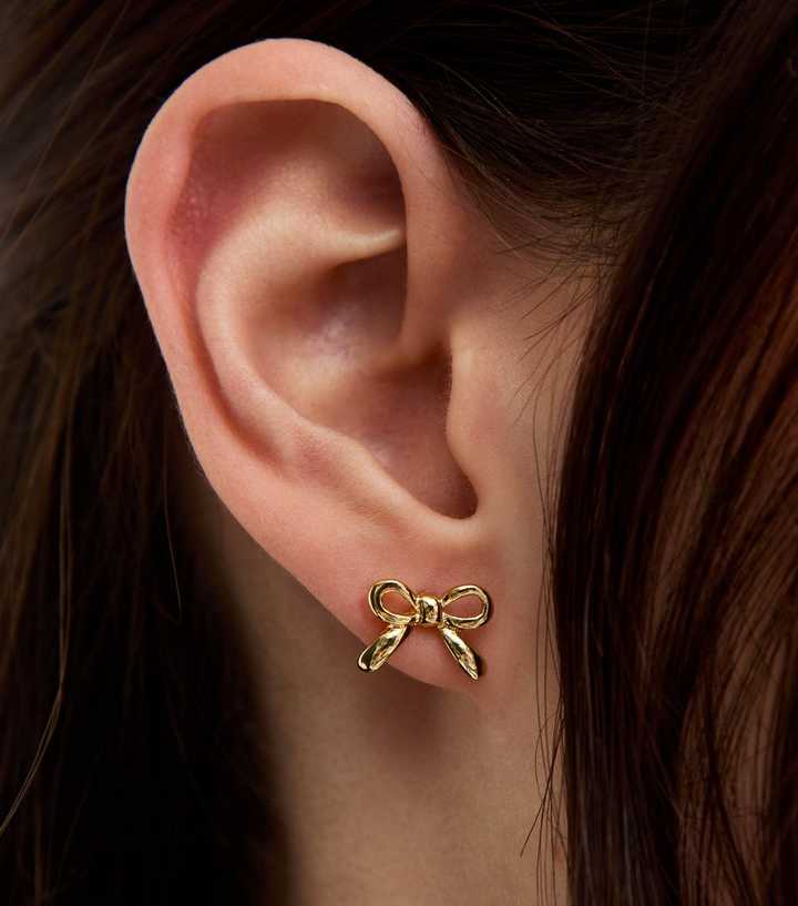 18ct Gold Plated Bow Earrings