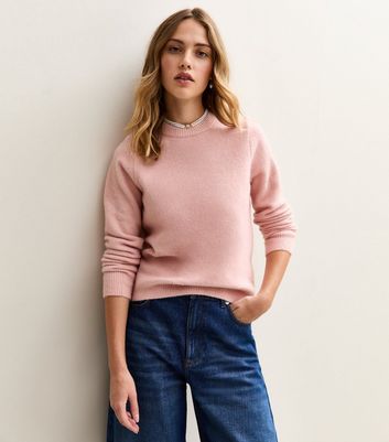 Light Pink Crew Neck Jumper New Look