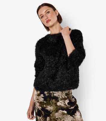 Apricot Black Tinsel Knit Jumper