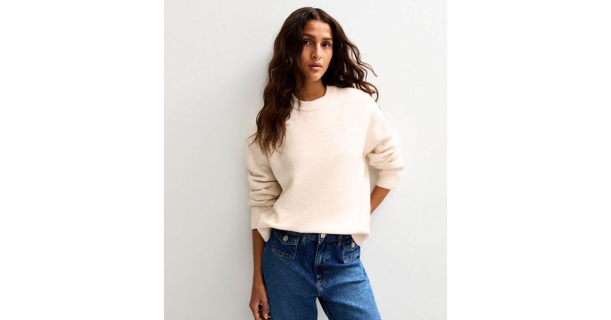Cream Crew Neck Jumper | New Look