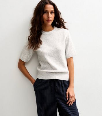 tシャツ Elegant Gray Summer Knit レディース サマーニット レディース 半袖tシャツ 40代50代 ジャガード
