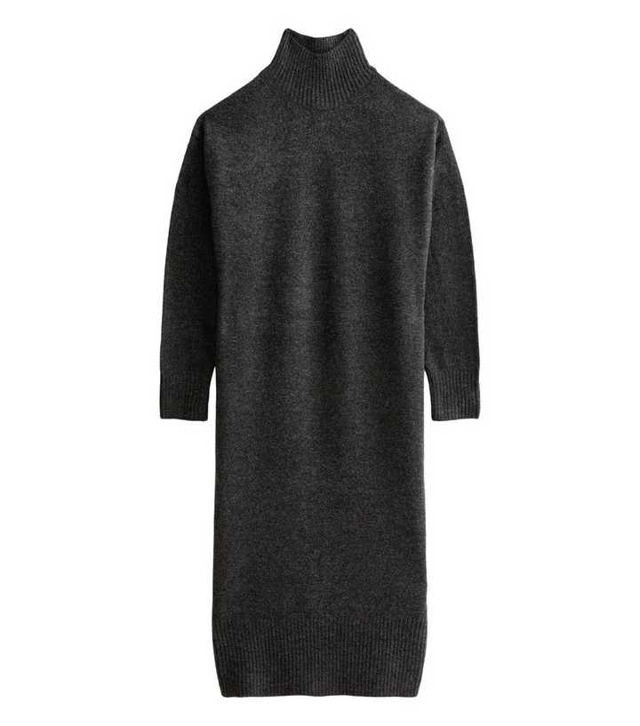 sachin and babi light blue dress Generic Medium-Length Raglan Sweater Dress Women Autumn Winter High Lapel  Side Slit Warm Dress main image 0