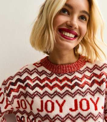 Red Joy Zig Zag Crew Neck Christmas Jumper