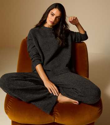 Dark Grey Crew Neck Midweight Knit Jumper