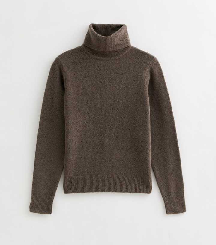 Knitted Jumper New Look Mens Roll Neck Oversized Open Knit Jumper