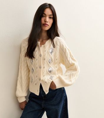 ハーベスティ CABLE KNIT CARDIGAN OFF WHITE HARVESTY ハンドニットカーディガン Cable Knit Cardigan （Off