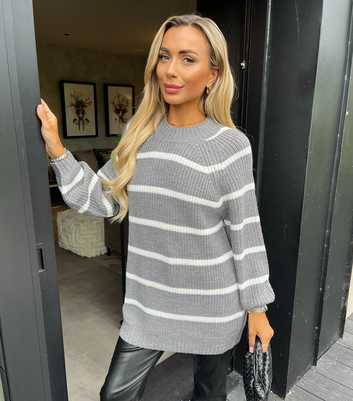 AX Paris Grey Striped Jumper 