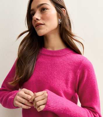 Petite Dark Pink Knit Crew Neck Jumper