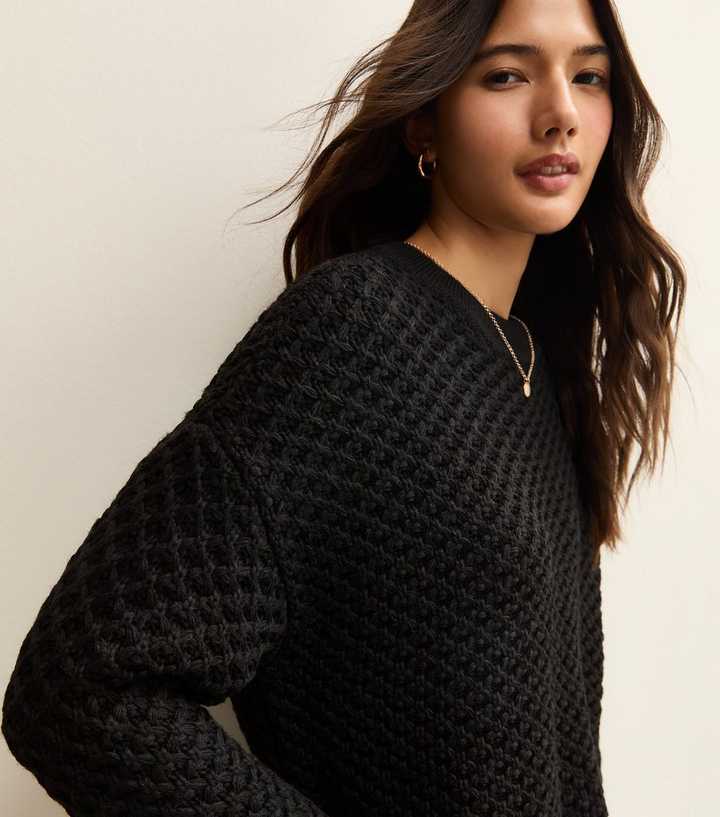 Black Stitch Knit Jumper