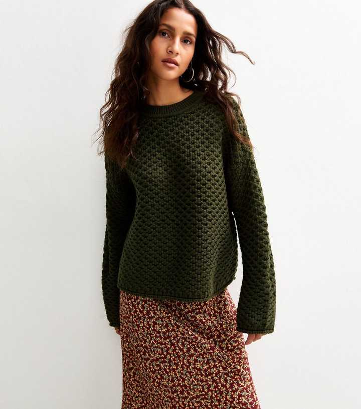 Khaki Stitch Knit Jumper
