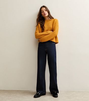 Dark Yellow Stitch Knit Jumper New Look