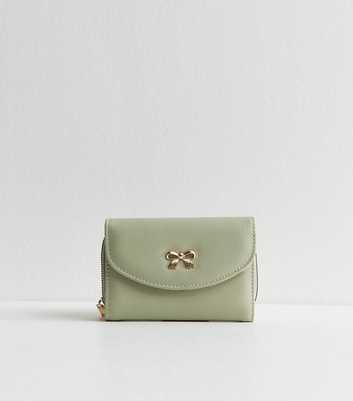 Green Faux Leather Bow Purse