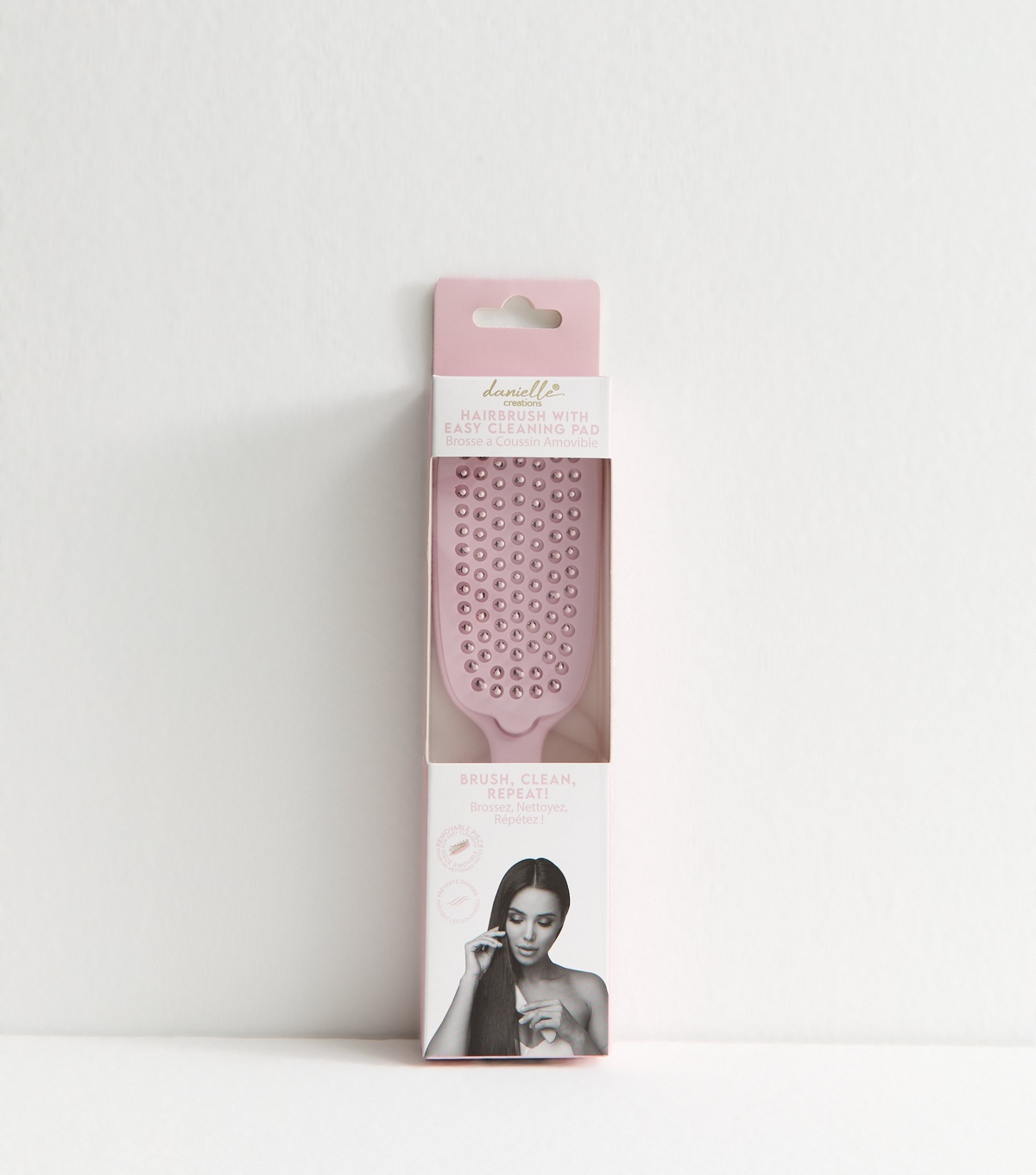 Creations Pink Easy Clean Hair Brush Danielle New Look