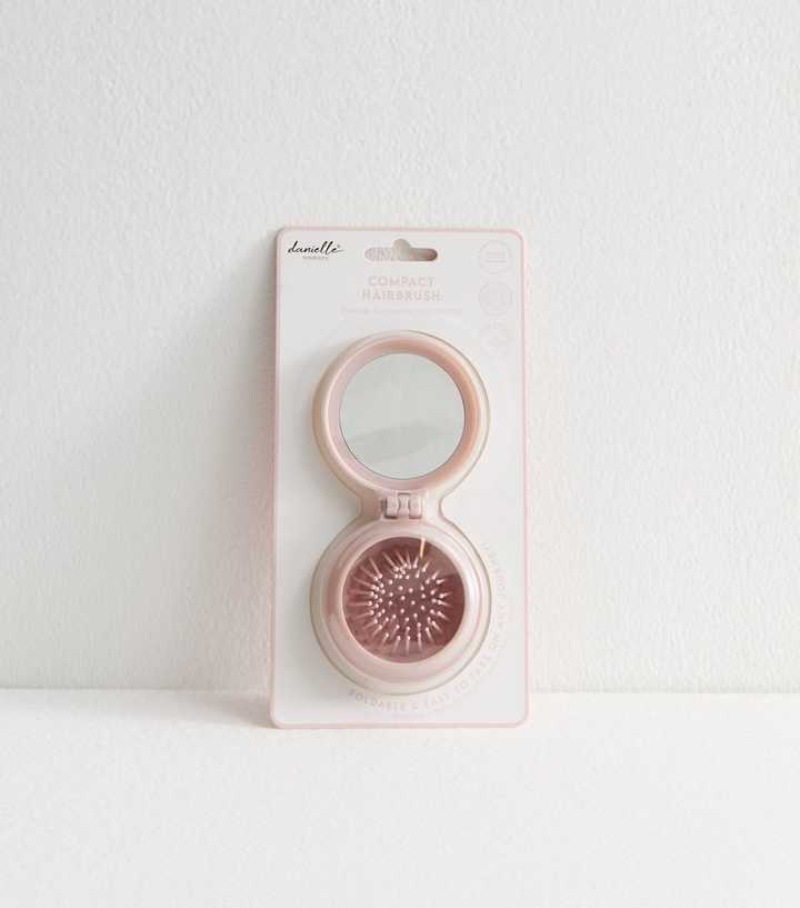 Pink Hair Brush and Mirror Compact