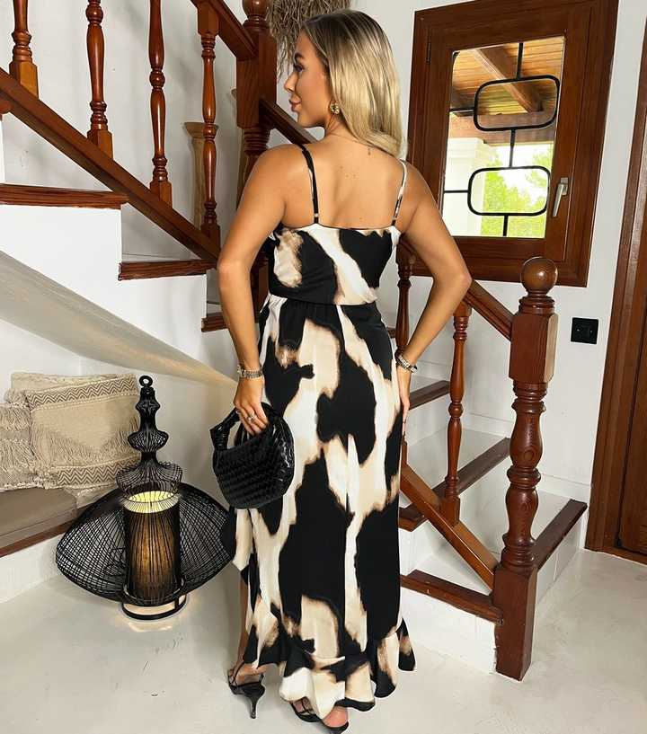 knee length dresses for ladies Wholesale Marble Print Long Sleeve Midi Dress  Stylewise Direct