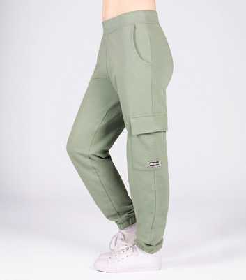 Girls Pineapple Green Branded Cargo Joggers