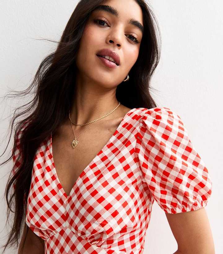 fitted lace wedding dress Light Up The Sky Red Gingham Dress – Tall Oaks Boutique