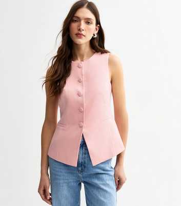 Pink Button Up Waistcoat