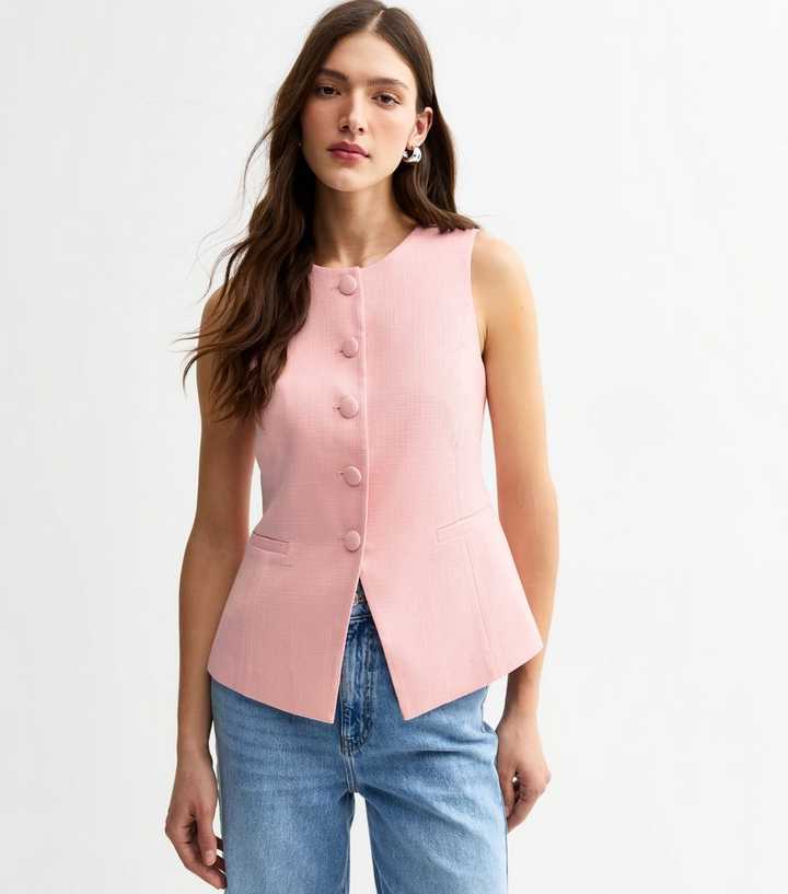 Pink Button Up Waistcoat