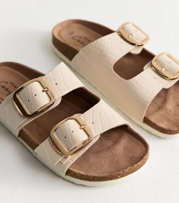 FOLD レザーSANDALS REPTILE EFFECT Women's flip-flops | Women's sliders | Women's - ZAZOO.PL