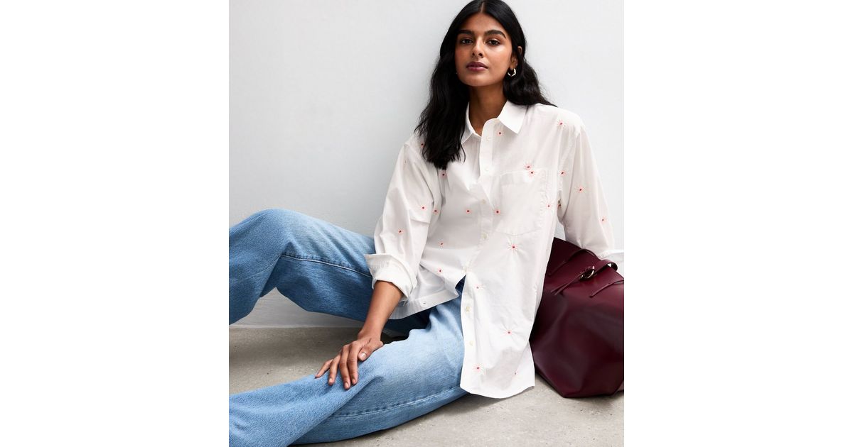 Daisy Blouse in White with Clear Sky Embroidered by ExVoto main image 1
