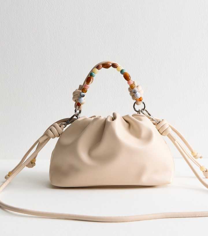 Baeleen Bow Detail Leather Cross Body Bag Cream main image 1