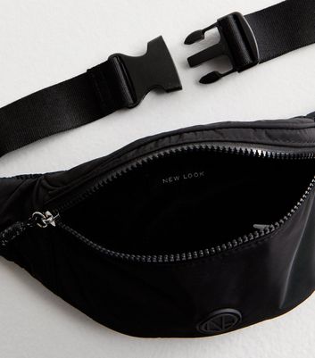 Black Nylon Belt Bag New Look