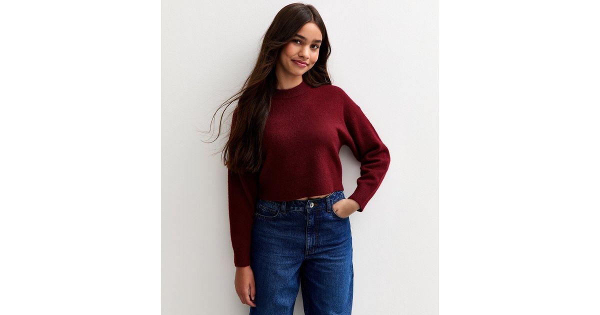 &Daughter Innes Stripe Slouch Crewneck in Burgundy Stripe