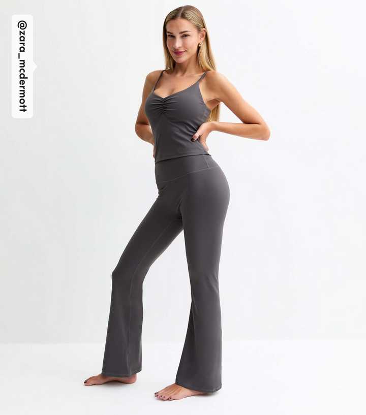 Rise by Zara McDermott Dark Grey Stretch Flared Leggings