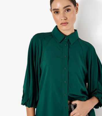 PWA QUILTED PUFFY SHIRT オリーブ PWA - LINEN MIX P/O SHIRT IN GREEN – understory-shop