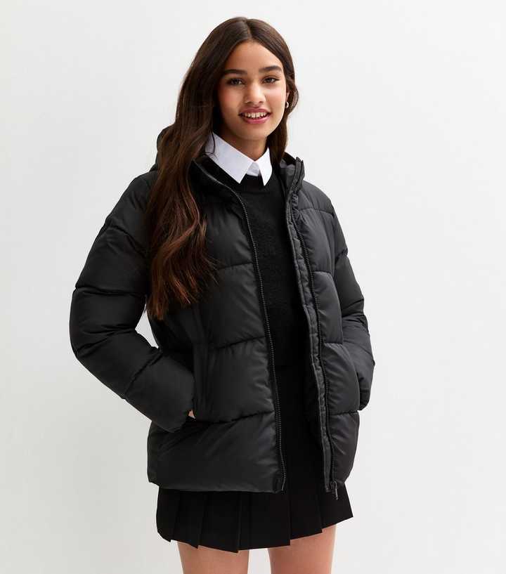 Girls Black Puffer School Jacket