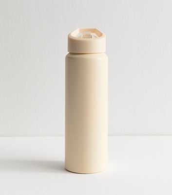 Cream Pop Lid Straw Metal Water Bottle