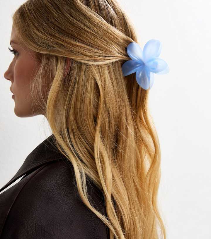 Blue Tropical Flower Hair Clip