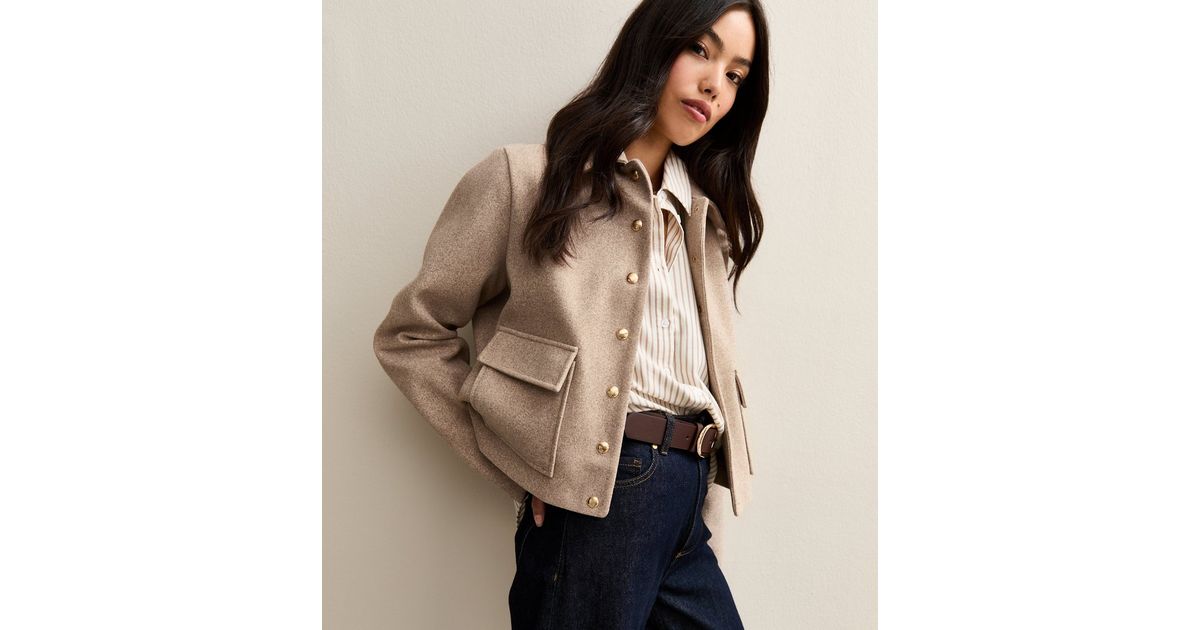 Cream Button Up Long Sleeve Shacket | New Look