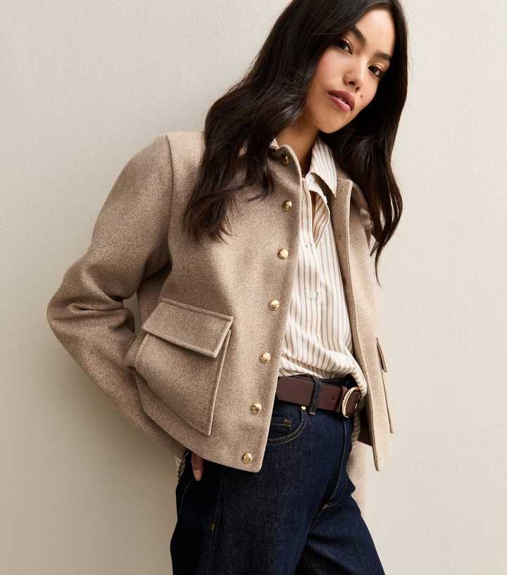 Cream Button Up Long Sleeve Shacket
