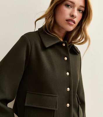Dark Khaki Multi Button Shacket Jacket