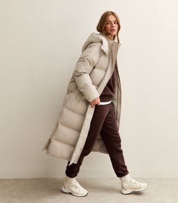 Mink Longline Padded Puffer Coat New Look