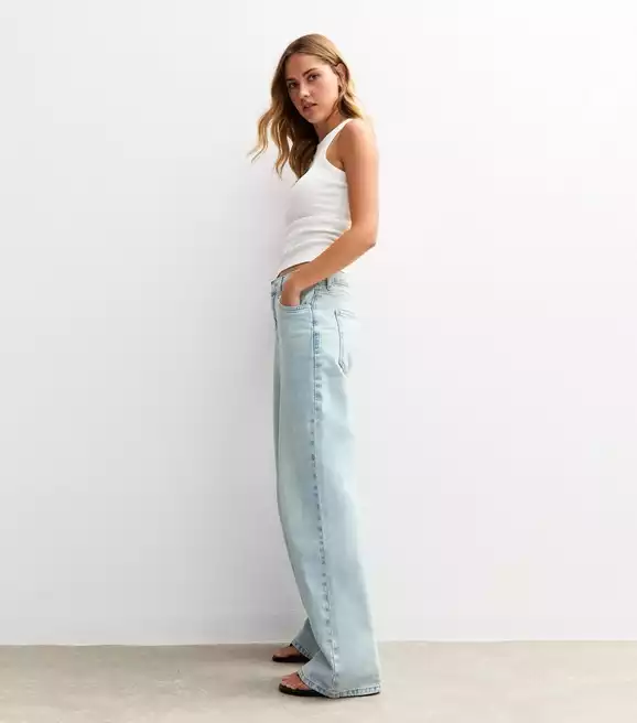 Light Blue Adalae High Waist Wide Leg Jeans