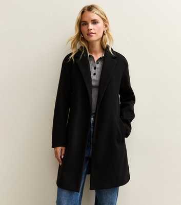Petite Black Unlined Tailored Coat