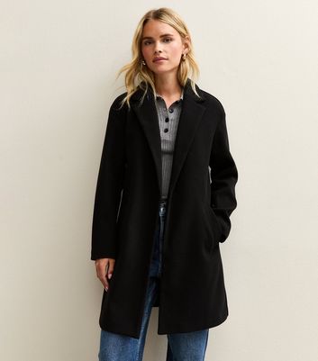 Petite Black Unlined Tailored Coat New Look