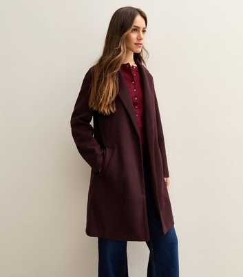Petite Burgundy Unlined Tailored Coat