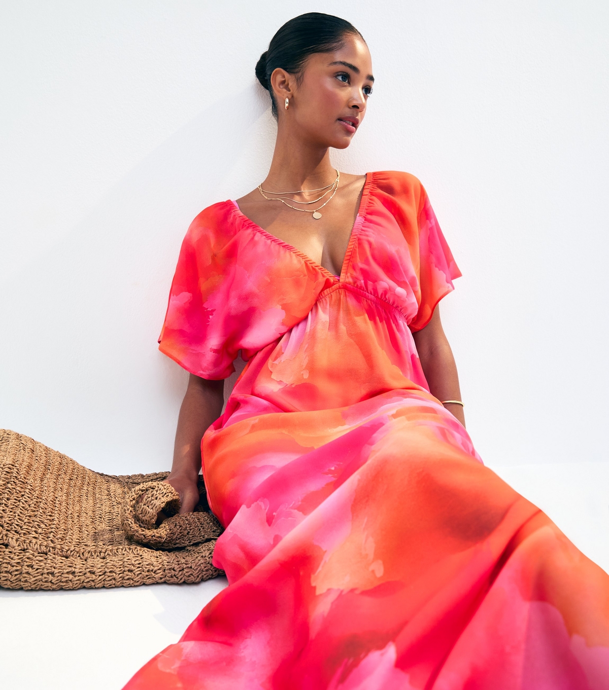 Women's Pink Ombre Mesh Beach Maxi Dress New Look