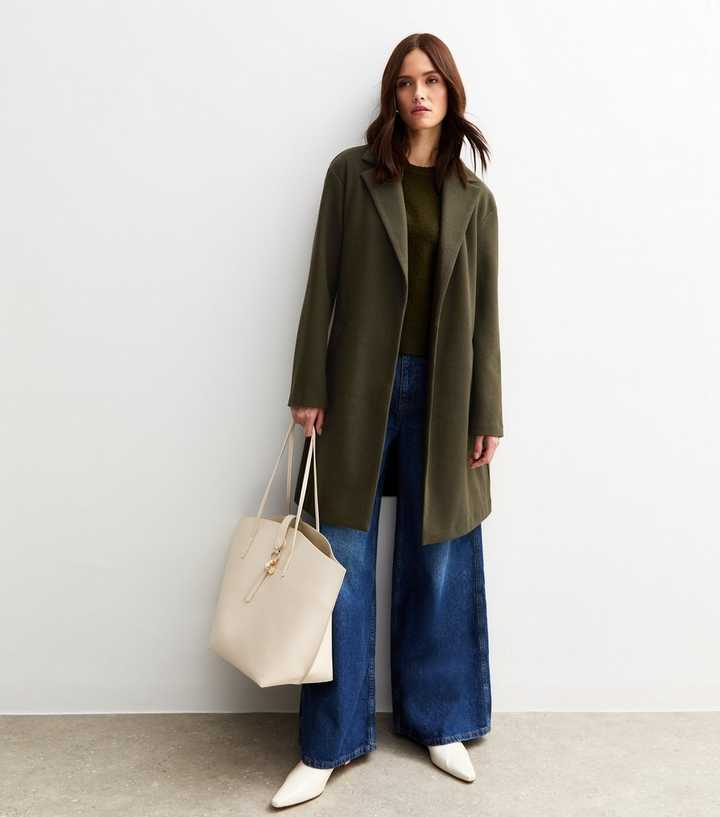 Light Khaki Unlined Tailored Coat