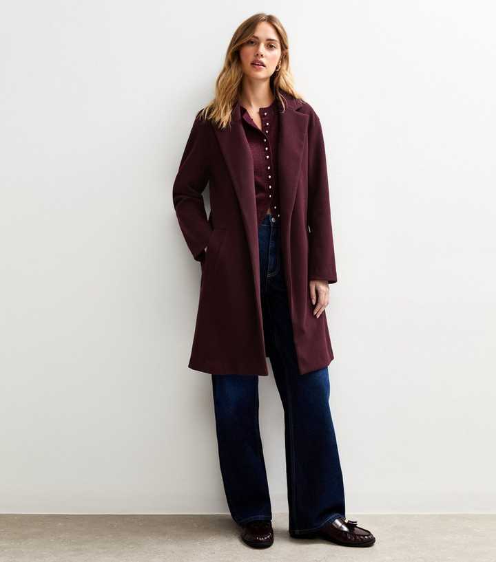 Dark Burgundy Unlined Tailored Coat