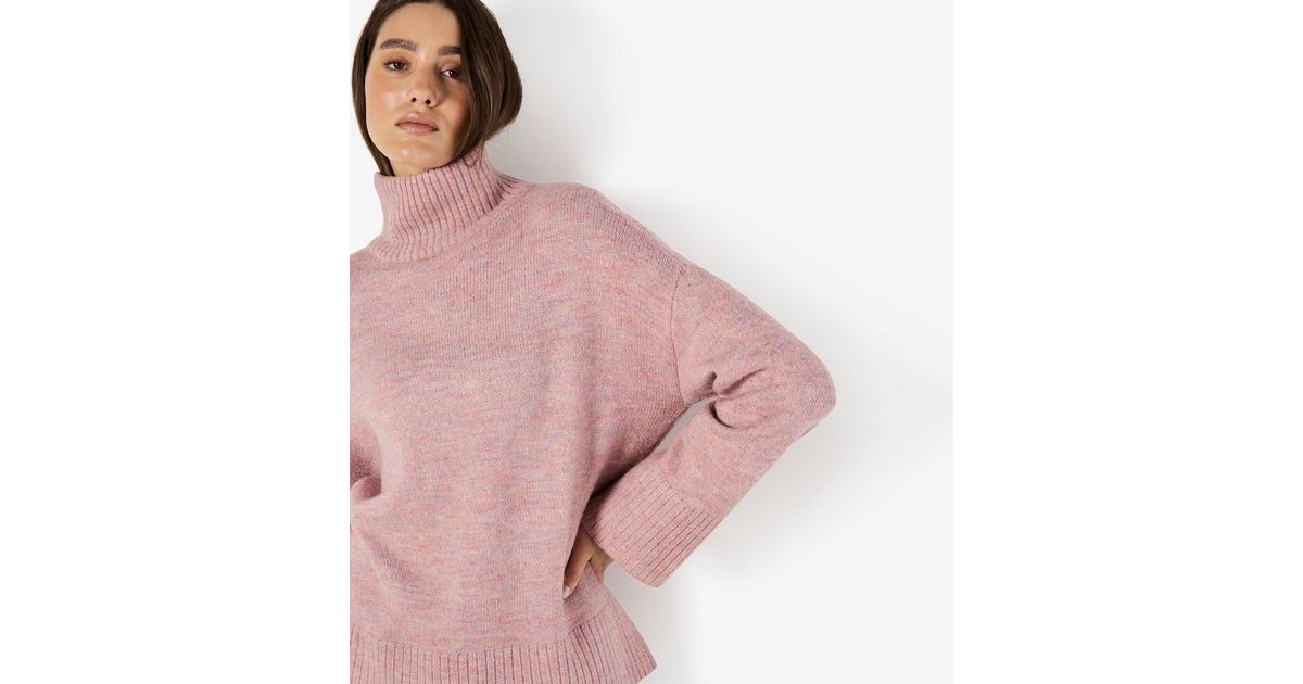 Apricot Mid Pink Knitted Bell Sleeve Jumper New Look