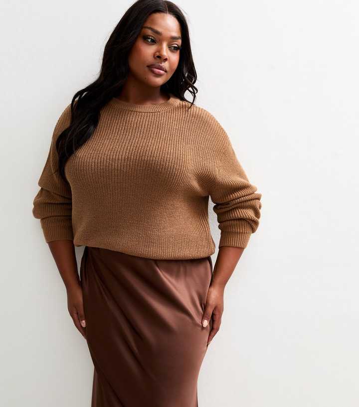 Curves Mink Ribbed Knit Jumper
